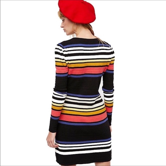 Free People Gidget Striped Ribbed Knit Dress - Picture 4 of 10